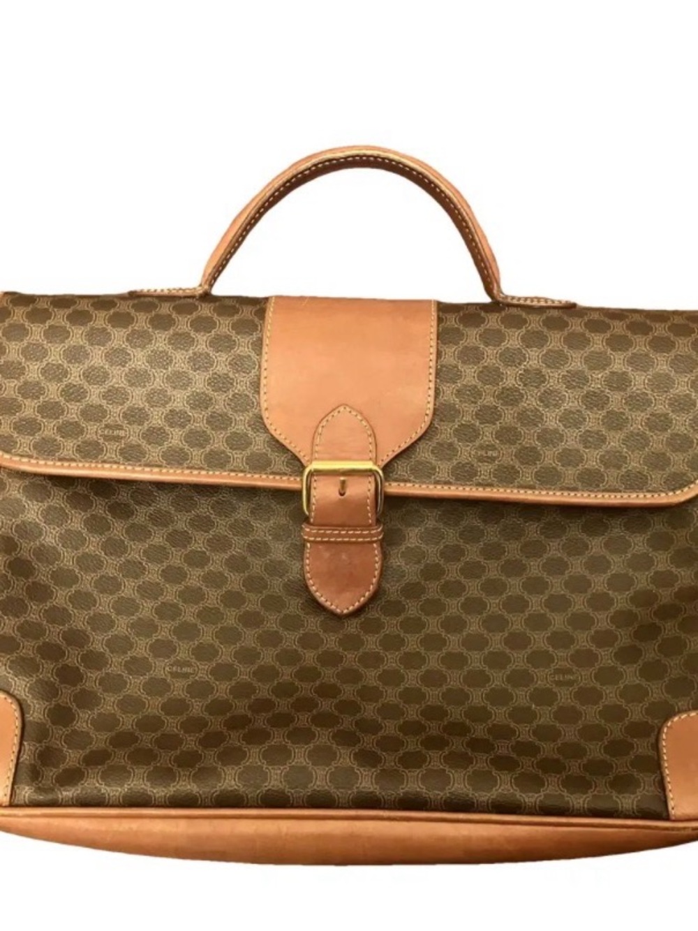 Vintage Celine Monogram Leather Briefcase w unbranded Crossbody
